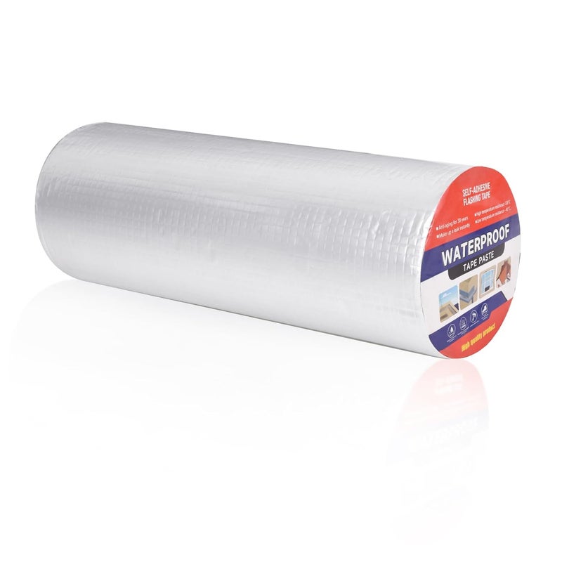 LFGUD Butyl Tape Waterproof Aluminum Butyl Rubber Tape 12in x 16.4ft, UV-Resistant Leak Proof Seal Strip Patch for RV Patch,Window and Metal Roof Flashing, Patching and Gutter Leak Repair - Image 1